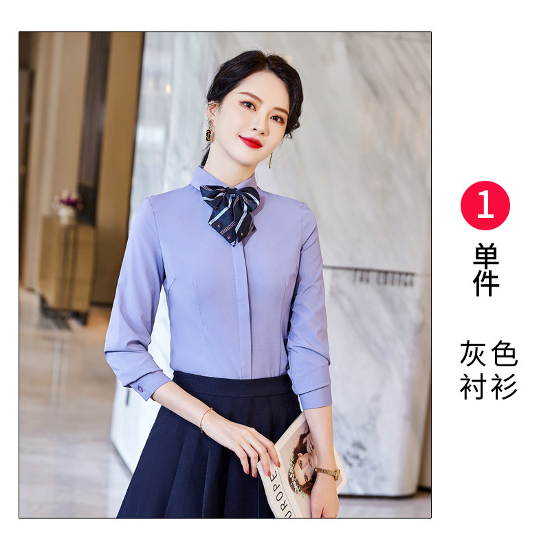 Gray long-sleeved shirt LLY6661