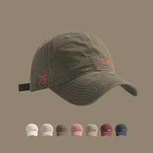 街头潮流小众鸭舌帽子女复古男士日系穿搭字母刺绣软顶棒球帽新款