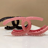 Fashionable fuchsia crab pin, hairgrip, shark, simple and elegant design, Chanel style