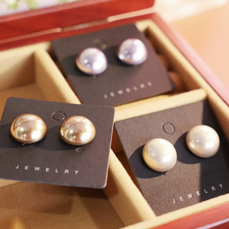 复古港风半圆圈珍珠耳钉/蚊香盘耳夹2025秋冬高级感潮款气质耳饰