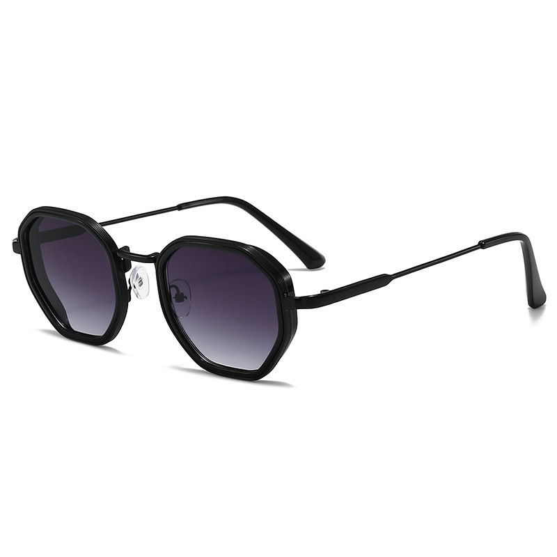 Retro Steampunk Sunglasses For Women Polygonal Metal Sunglasses_voghion.com