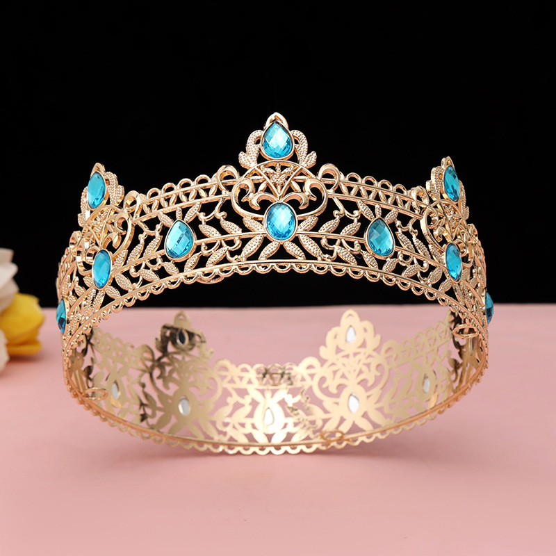 Los hombres de oro rey corona tocado adulto cumpleaños corona Halloween etapa ópera rendimiento unisex