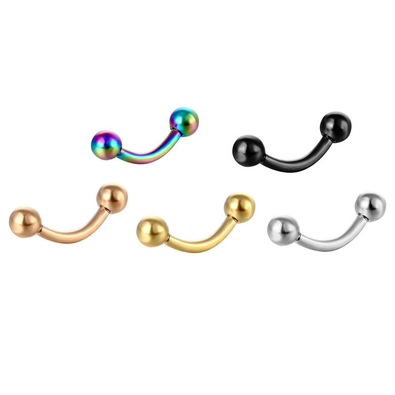 Stainless Steel Gold Electroplating Unisex Nose Pin C Rod Breast Ring Nose Ring Nose Pin display picture 2