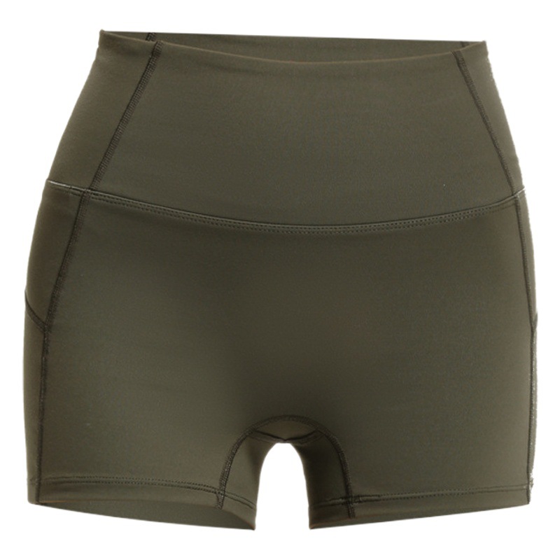Shorts deportivos de cintura alta sin costuras de estilo europeo y americano, leggings elásticos ajustados, pantalones de yoga, shorts de fitness para correr en verano
