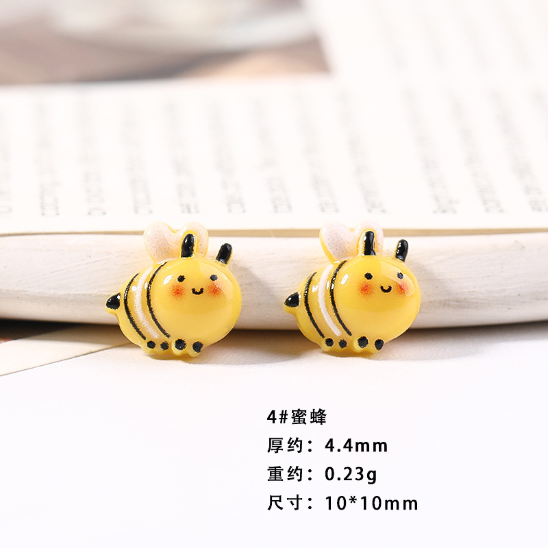 Resina accesorios de dibujos animados abeja tocado DIY accesorios de la joyería niños horquilla crema epoxi teléfono caso parche