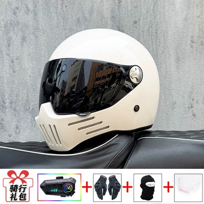 Motosiklet kaskı (dəbilqə): All Seasons, with Bluetooth Function - pearl-white-tea-mirror-transparent-mirror-delivered-y10-soft-wheat-m