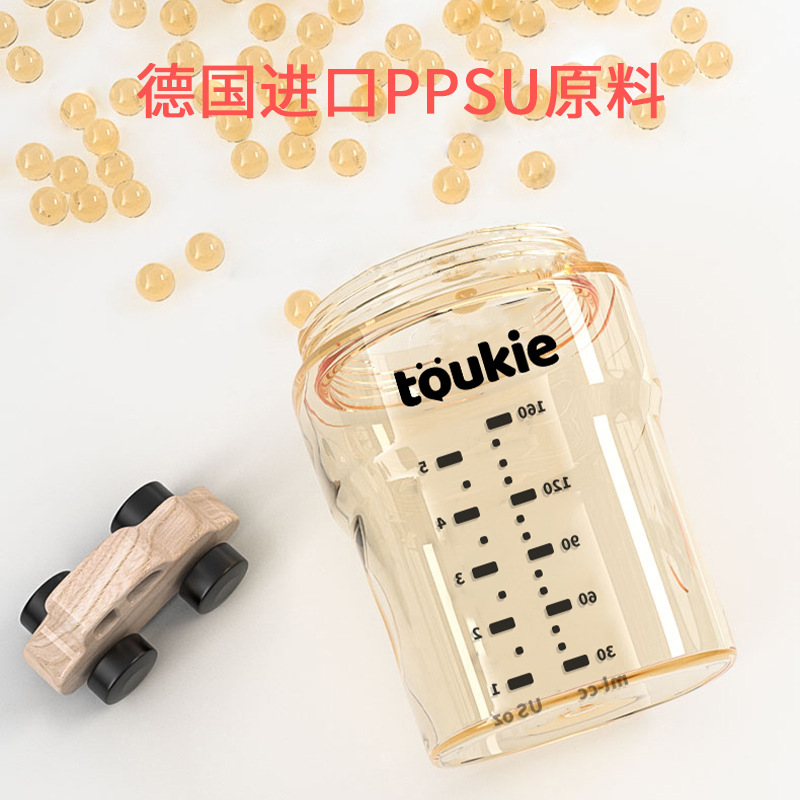 Tokie Naughty biberón ppsu ancho calibre cuadrado bebé recién nacido anti-flatulencia anti-estrangulamiento silicona paja biberón