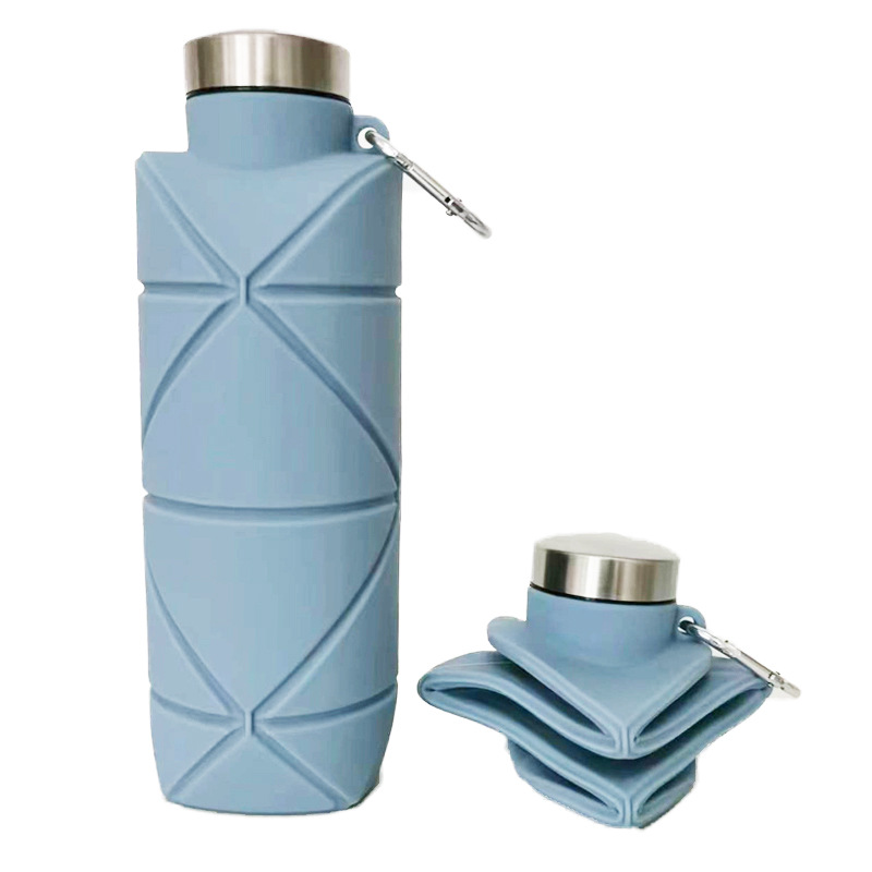 Silicona plegable Copa retráctil Copa compresión deportes viaje portátil botella de agua con mango taza de agua al aire libre Nuevo