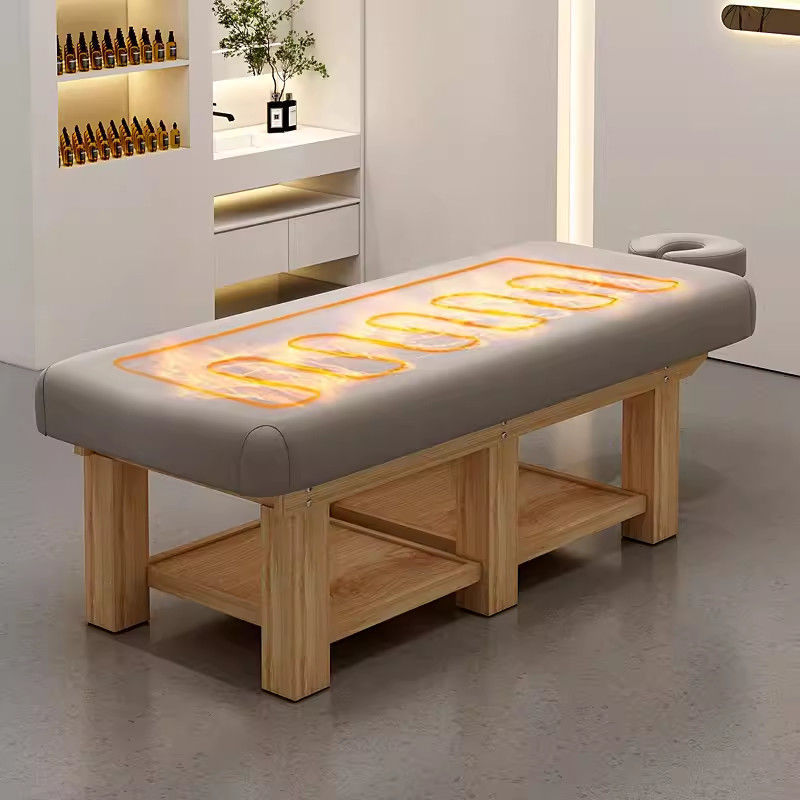 Nuevo salón de belleza de alta gama especial madera maciza función cama de masaje cama de belleza SPA masaje cama de látex de masaje