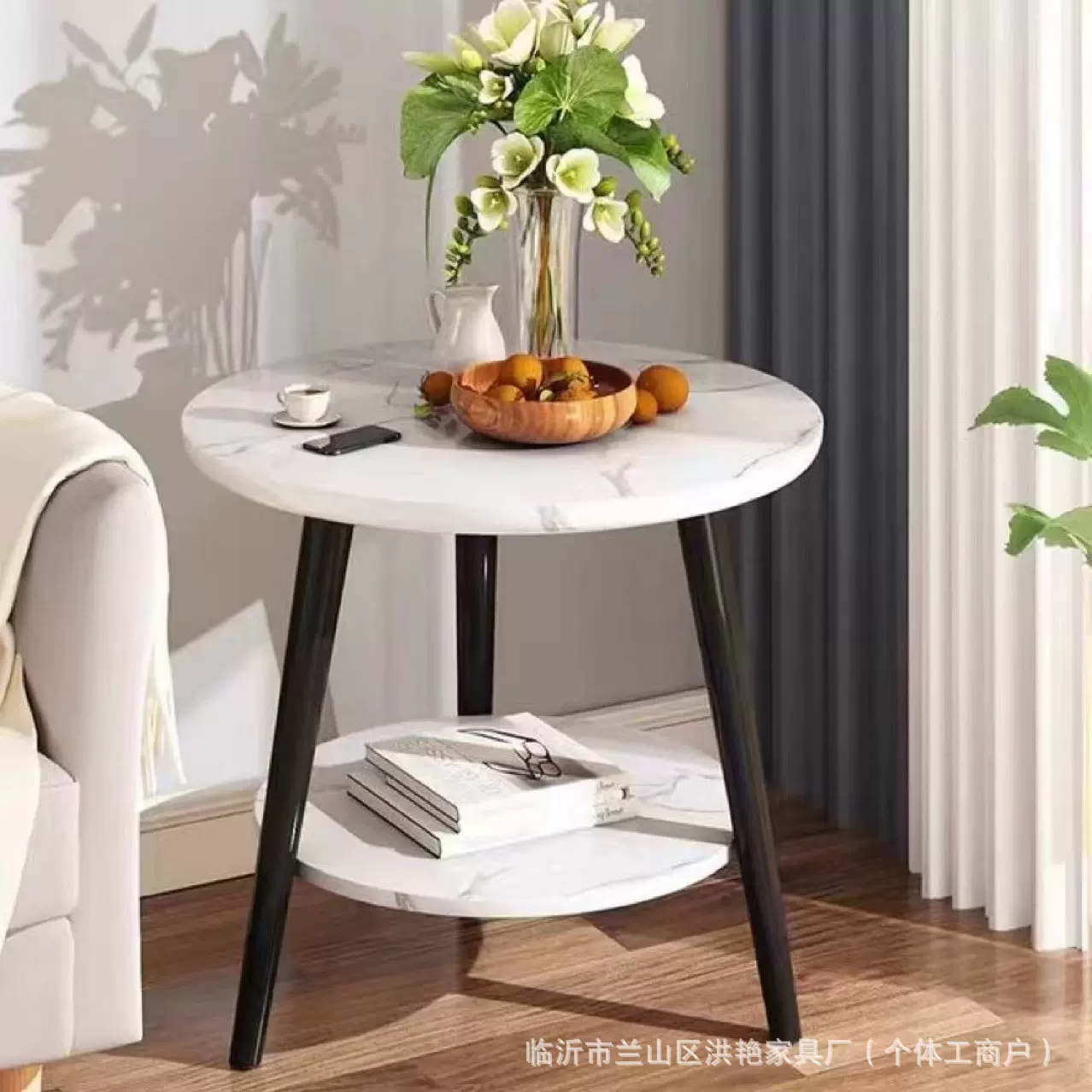 简易双层沙发边几家用客厅小圆桌阳台小户型卧室床头简易小桌子