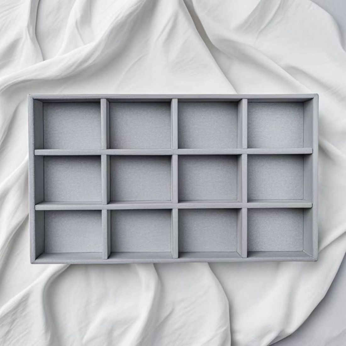 Franela, joyería, exhibición, caja de almacenamiento, acabado de escritorio, bandeja de almacenamiento de maquillaje, pendientes, pendientes, pulsera, anillo, estante de almacenamiento