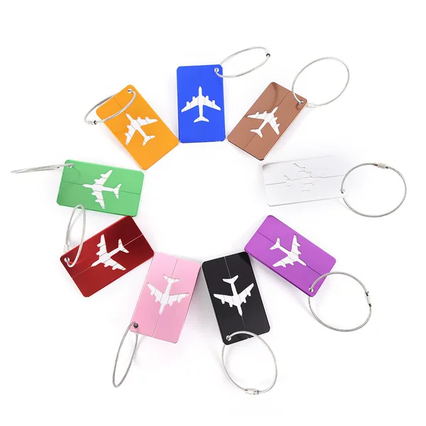 Factory Direct Sales Aluminum Alloy Luggage Tags Creative Airplane Luggage Tags Suitcase Tags Luggage Hang Tags