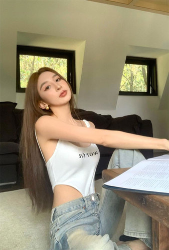 Black American Retro Letter Strap Bralette for Women Summer Sexy Bodycon Tank Top Short Body Suit