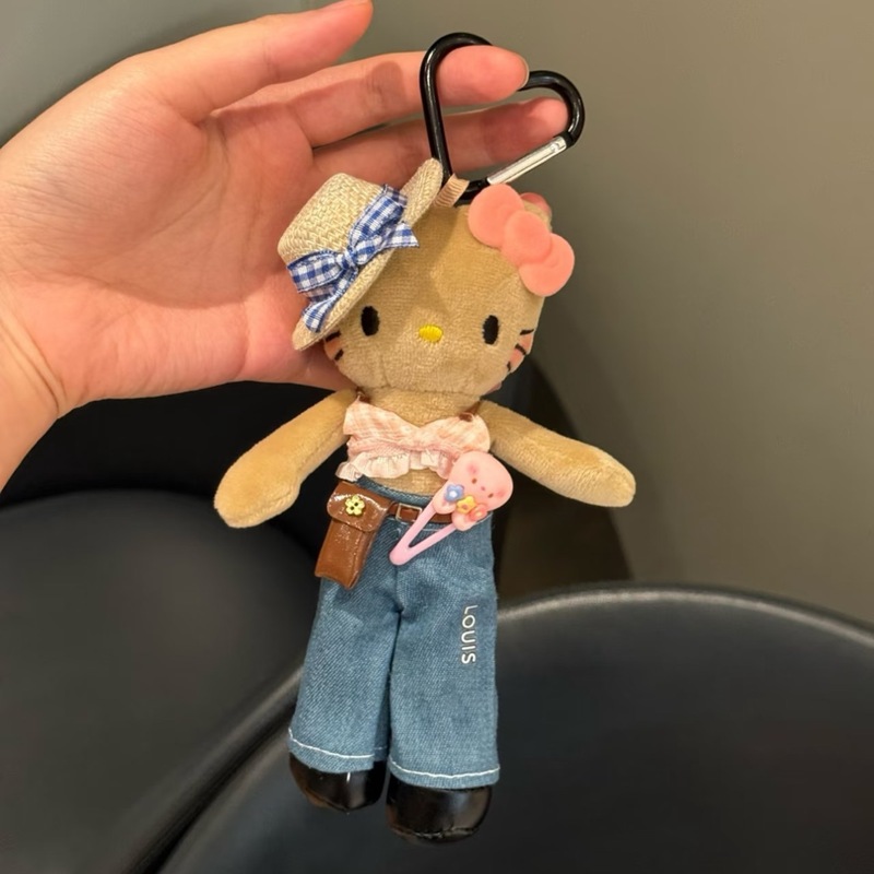Autumn and Winter Car Key Cute Long-Legged Kitty Plush Pendant Dress-Up Doll Clothes Ins Doll Decoration Keychain