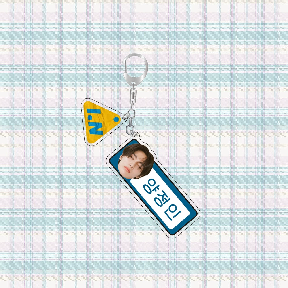Аcrylic Idol-Style Keychain Set, 20 Character Designs, Double-Charm Metal Ring, 3.5 g