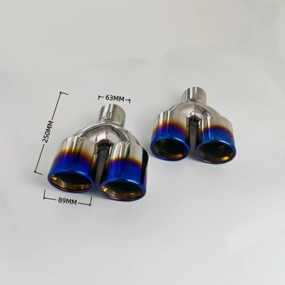 Exhaust pipe – with blue-plated tail tips