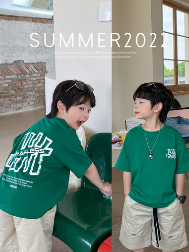 Boys T-shirt short-sleeved  summer new style children's baby Korean tops thin half-sleeved T-shirt trendy brand summer wear