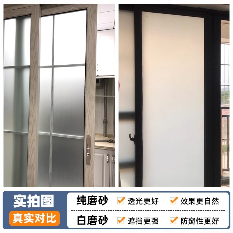 Pegatinas de ventana de vidrio anti-pepepe anti-diversión de luz transparente baño opaco inodoro opaco esmerilado imitación de película de persiana
