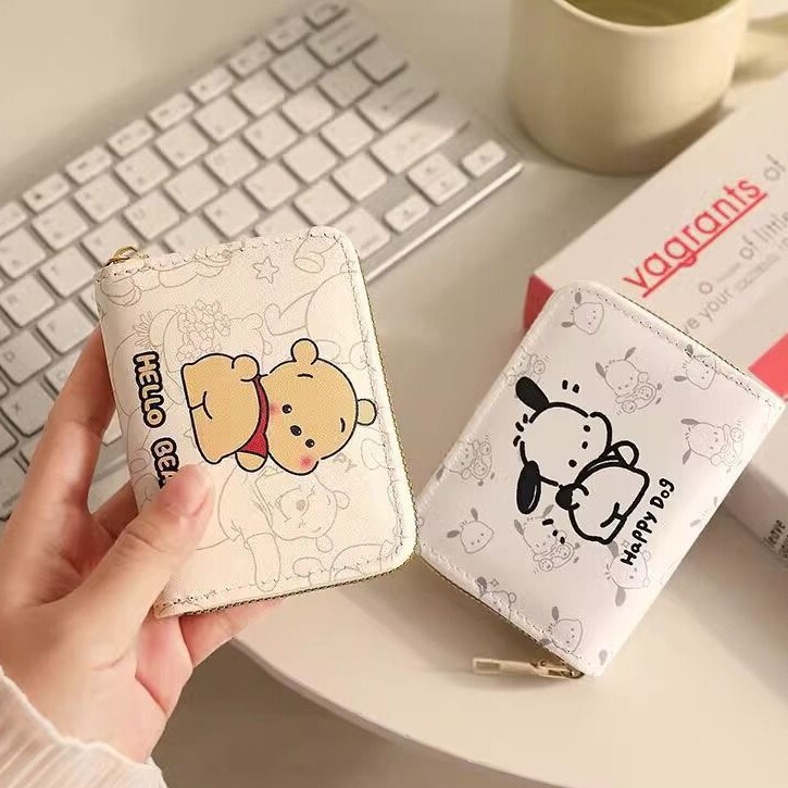 Kt Hello Kitty Cute Pass Bag Women's Large Capacity Multi-Position Portable Compact Driving Document Coin Purse