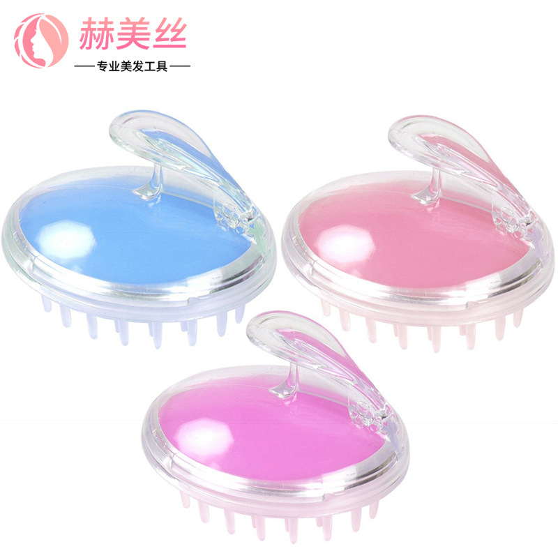 Factory spot massage shampoo brush artifact silicone shampoo brush scalp cleaning soft bath comb hairdressing tools