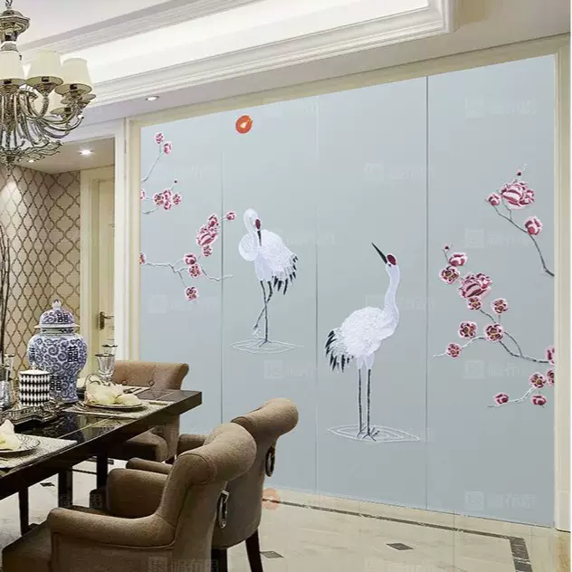 酒店工程刺绣浮雕背景墙硬包软包客厅卧室墙面割雕立体定制挂墙