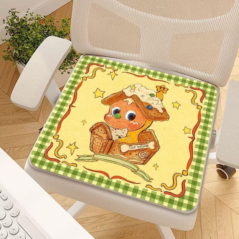 星星人坐垫冬季毛绒仿羊绒坐垫卡通学生教室办公室久坐屁垫椅垫