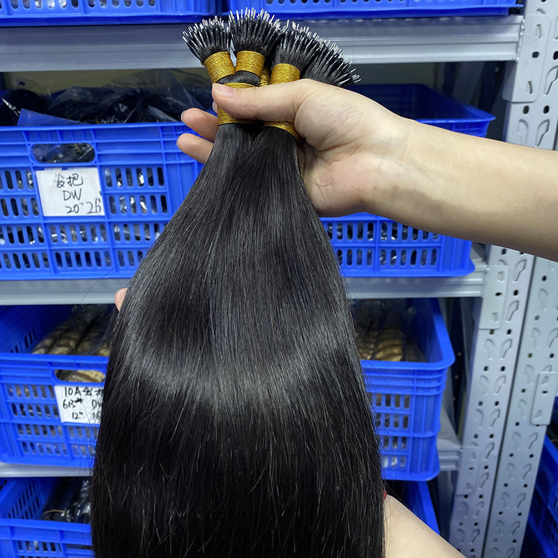 Manufacturer Wholesale Human Hair Wig Steel Wire Hair Bundle Nano Ring Human Hair European and American Cross-Border Hair Extensions