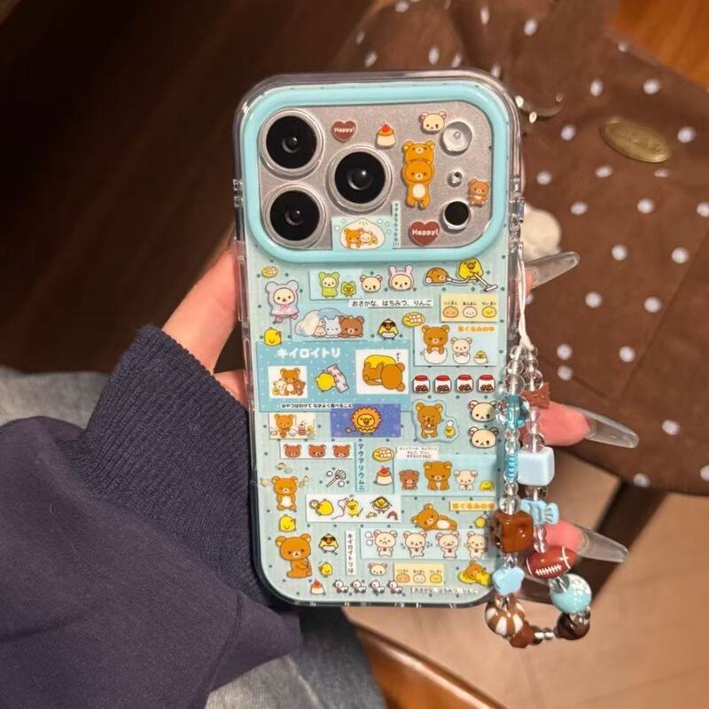 Fine Hole Round Edge Vintage Polka Dot Collage Rilakkuma Suitable for iPhone 17 Pro Max Apple 16 Phone Case 15 for Women Fine Hole Round Edge Vintage Polka Dot Collage Rilakkuma Suitable for iPhone 17 Pro Max Apple 16 Phone Case 15 for Women