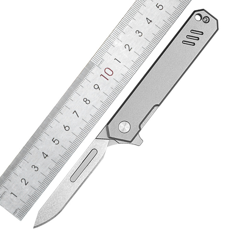 钛合金柄440C刀片折叠刀可拆卸60号美工刀随身便捷小刀折叠式便携