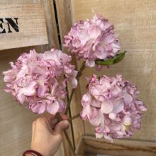 干烧烤边绣球 单枝家居装饰摆件绣球花婚庆仿真花绣球