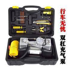 车载双杠充气泵螺丝刀工具组合维修套装小轿车便携式多功能补胎