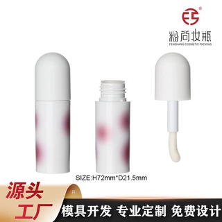 时尚高端圆形大刷头唇釉管唇彩管唇蜜管唇油瓶液体腮红瓶可定制