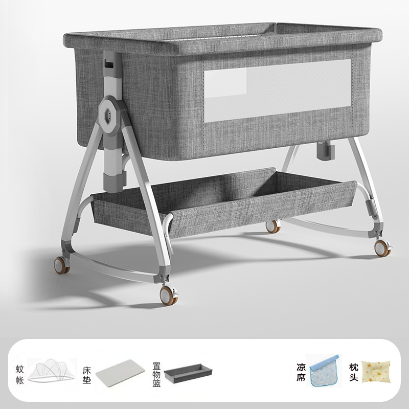 Cuna multifuncional mesa de pañales plegable móvil cama grande empalmada cama grande cama bb portátil al por mayor transfronteriza cuna