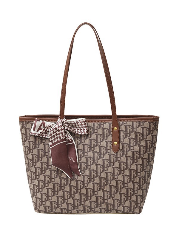 Bolso para mujeres 2025 nuevo retro alta textura versátil bolso de hombro impresa de gran capacidad de letras bolso de viaje