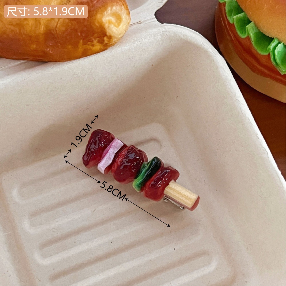 Creativa extraña comida infantil juegan pinzas de cabello comida simulación juegos de cabello de chicas interesantes pinzas de cabello al por mayor