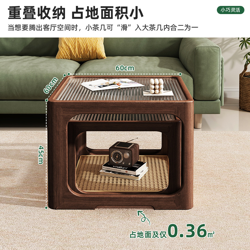 Mesa de té personalizada mesa de té de madera maciza mesa de vidrio sala de estar estante multifuncional desmontable escritorio de escritorio doméstico