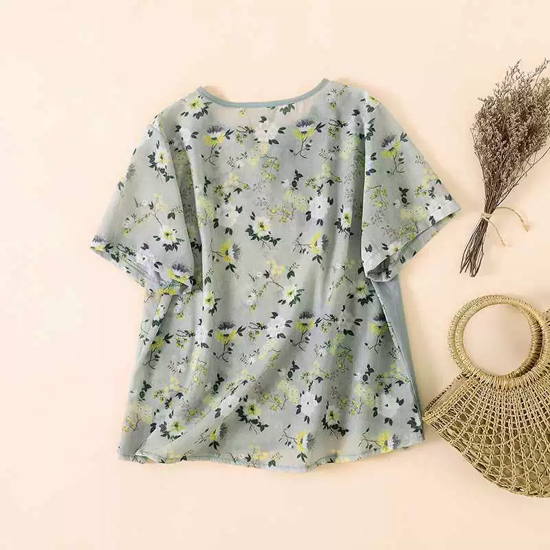 Короткая футболка с коротким рукавом, oversize, китайский стиль