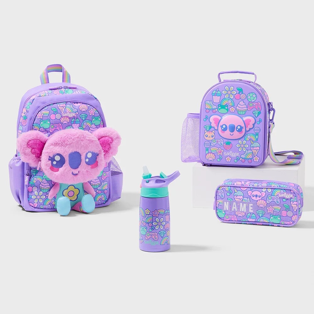 Australia Smiggle mochila de dibujos animados para estudiantes de la escuela primaria mochila de tazas de agua mochila de ocio paquete de alimentos de aislamiento