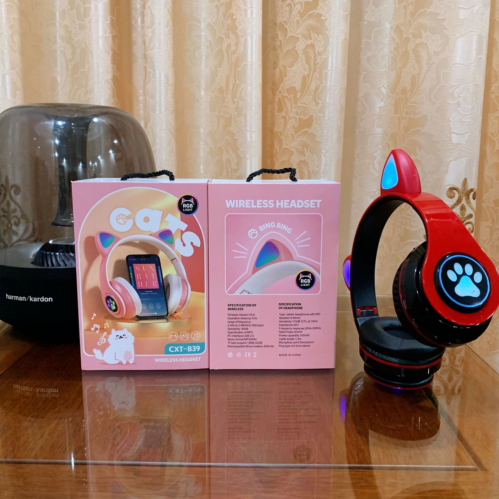 Transfronterizo en stock suministro B39 oreja de gato auriculares Bluetooth plegable auriculares estéreo auriculares inalámbricos al por mayor