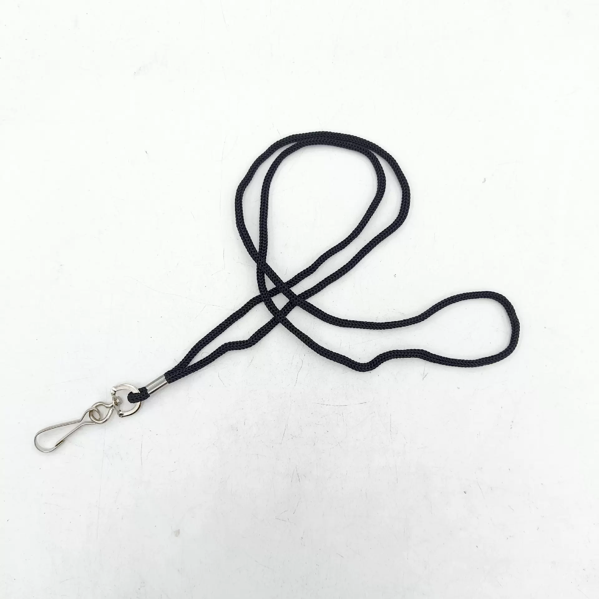 亚马逊黑色挂绳金属钩工作证猪胆扣绳口哨子挂绳胸卡证件通用挂绳