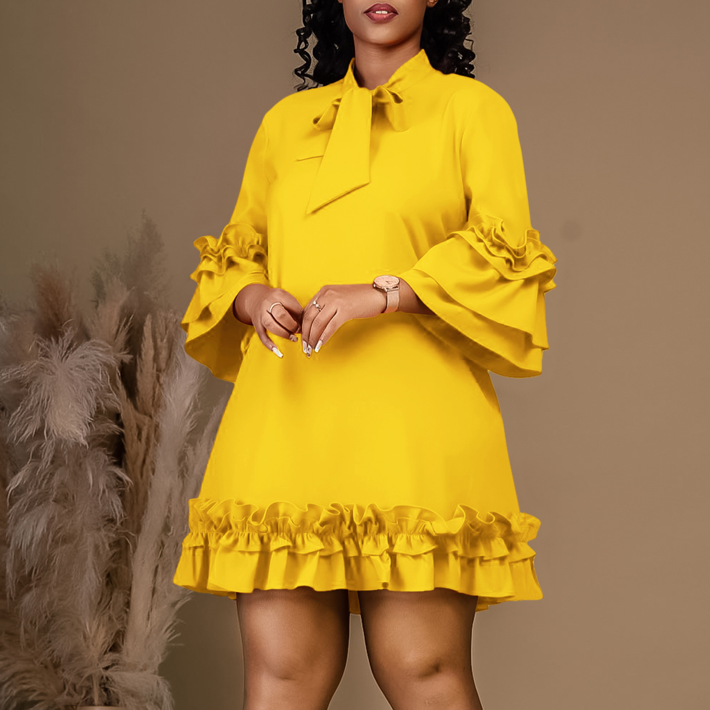 solid color elegant dress