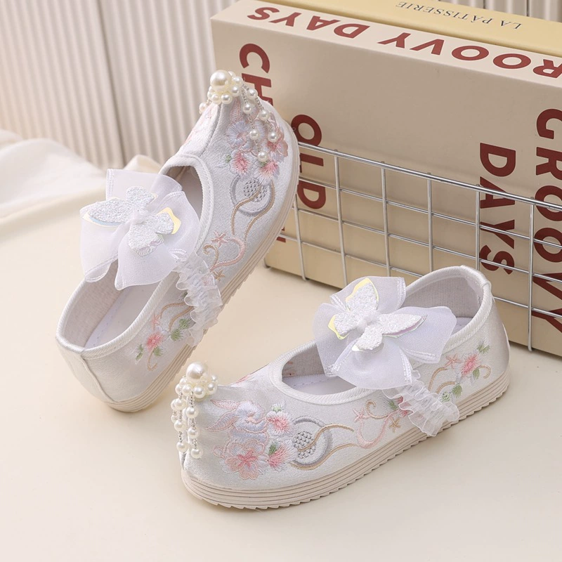 Туфли династии Хань в древнем стиле для девочек, детская обувь с вышивкой, этнические детские костюмы, старая пекинская тканевая обувь, туфли-чонсам, обувь для выступлений.