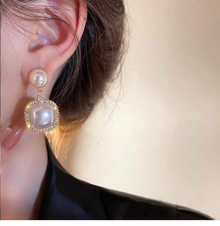 Fashion Heart Shape Flower Alloy Inlay Rhinestones Pearl Womenu0027S Ear Studs
