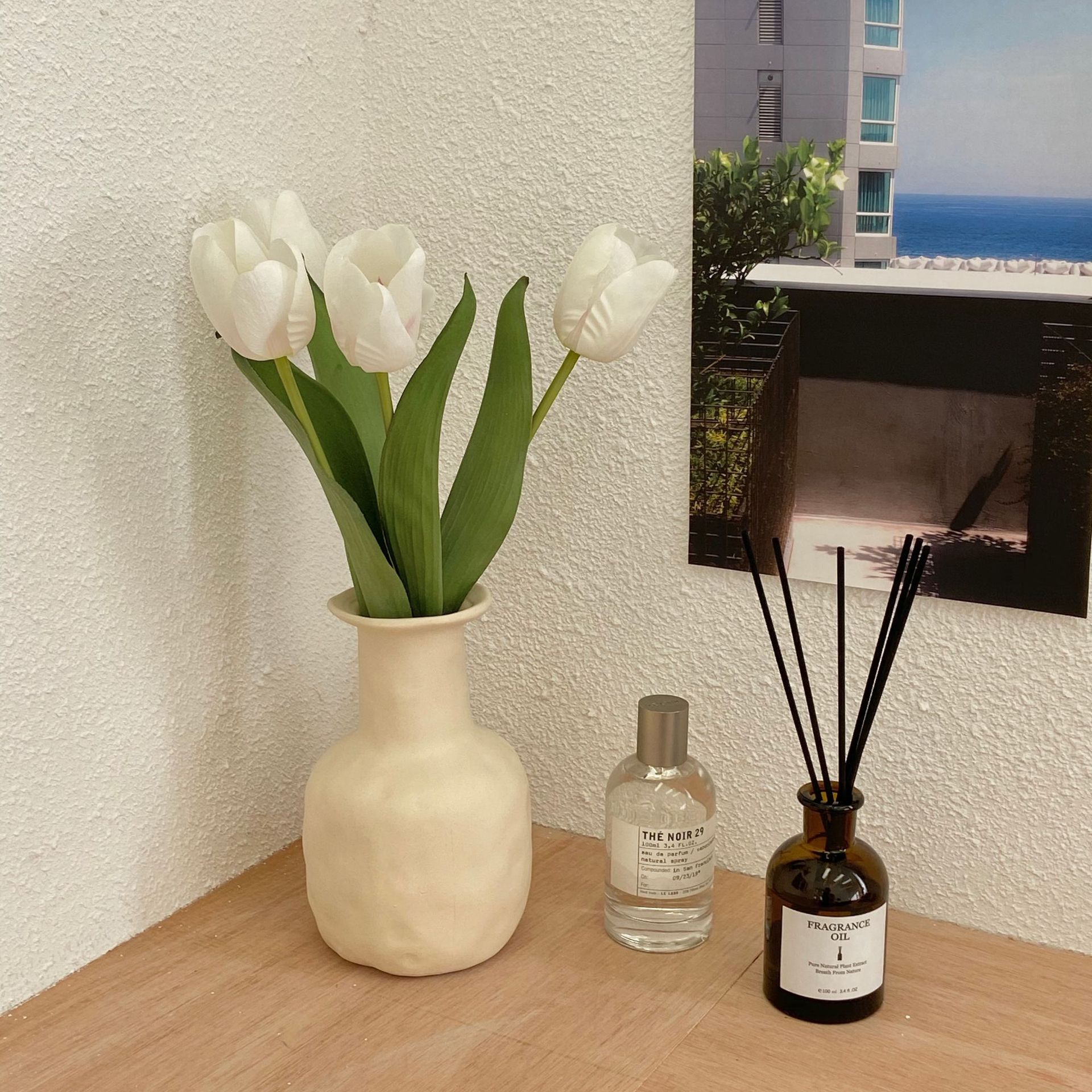 Ins Tulip flor artificial decoración de la sala de estar flor artificial Flor de plástico mesa de comedor decoración del hogar suministros florales