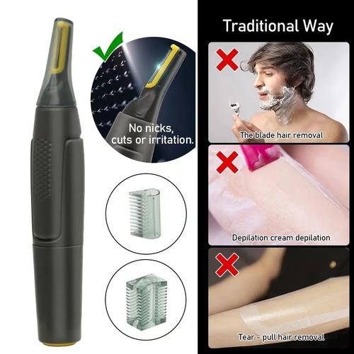 Men's beard razor, eyebrow shaver, multi-functional hair removal tool for men, trimming comb for sideburns and ear hair, men's nose hair remover