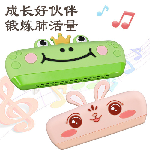 Waterproof Children's Cartoon Silicone Accordion 16-Hole Sound-Producing Blowing Toy for Early Education, Intellectual Development, and Cognitive Enhancement