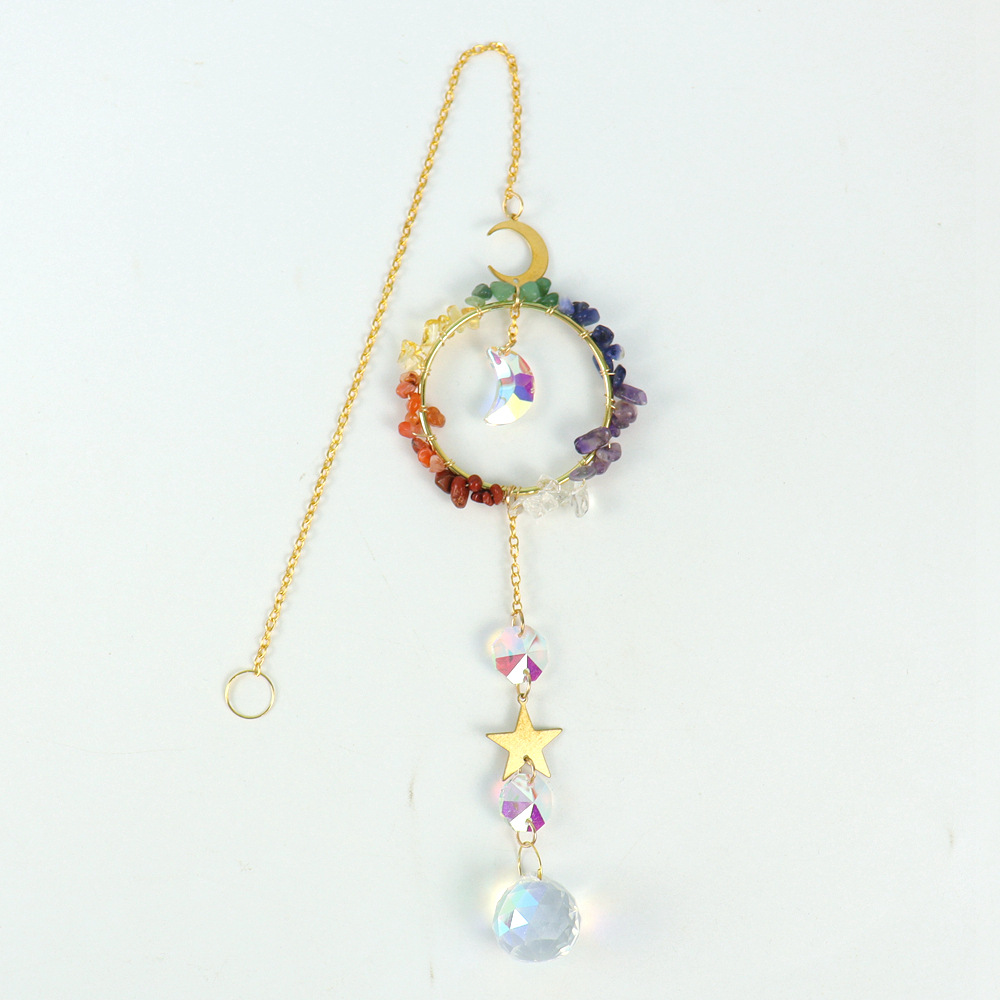 pendant Home Textiles & Decor Type Hanging Ornaments Classification Fashion Star Moon Artificial Crystal Copper Pendant Wall Art