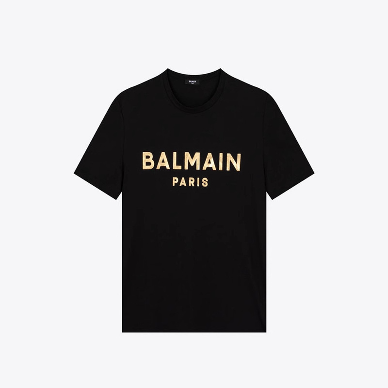 in stock BALMAIN Balmain [Collection] logo Printed Men's Casual Crewneck T-Shirt Short Sleeve T-Shirt