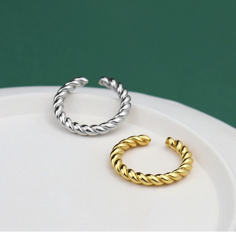 Korean Style Simple Twist Simple Bracelet Ring Female Ins Cold Style Fashion AllMatch Index Finger Ring Open Ornamentpicture12