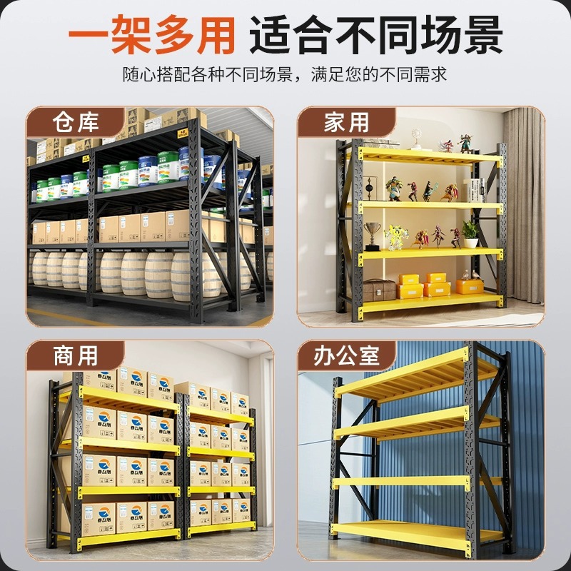 Estanterías de almacenamiento azules de tres niveles para uso doméstico, estanterías de hierro para balcones, almacenamiento en almacenes, estanterías de acero para sótanos de supermercados. image 4